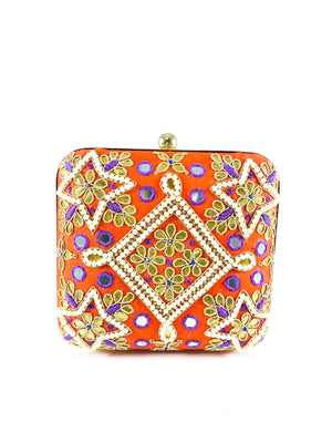 Orange Samsara Clutch - Desi Royale