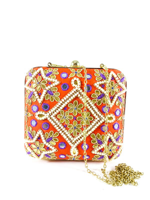 Orange Samsara Clutch - Desi Royale