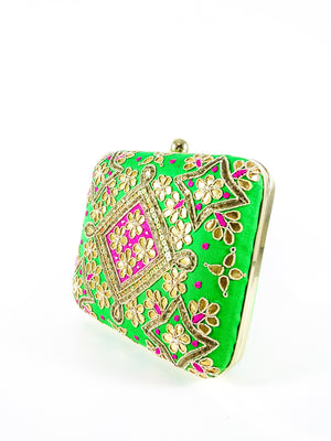 Green Samsara Clutch - Desi Royale