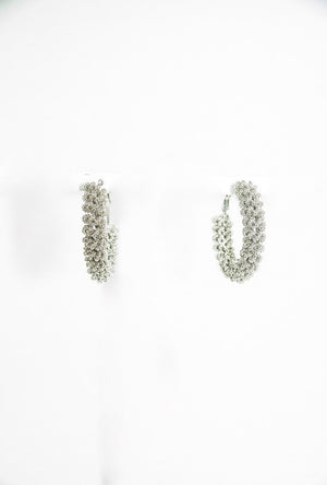 Silver twisted wire hoop earrings - Desi Royale
