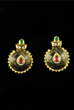 Elegant paan katori style earrings - Desi Royale