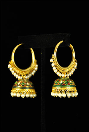 Designer antique bali with pearls - Desi Royale