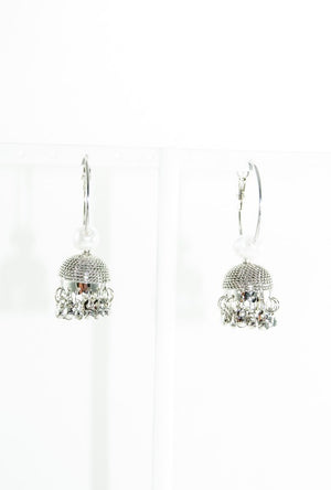 Desi jhumka earrings with pearls and beads - Desi Royale