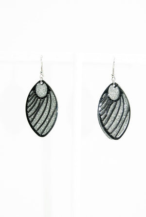 Black crystal oval earrings - Desi Royale