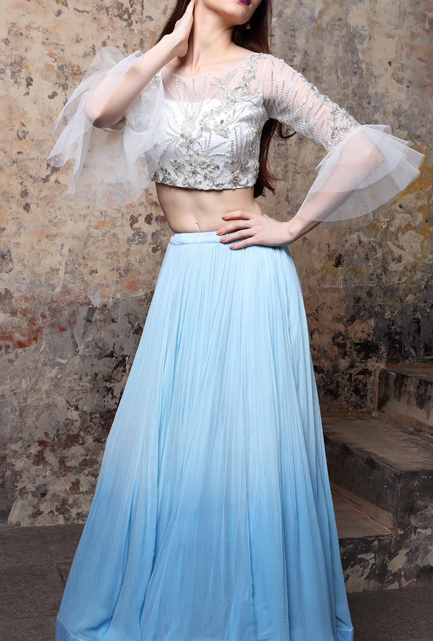 Blue Designer Lehenga Set - Desi Royale