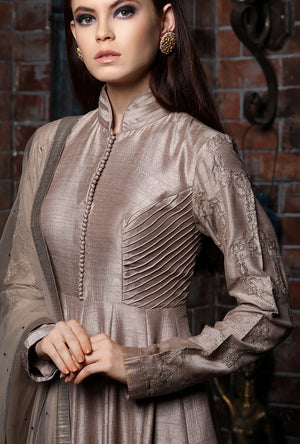 Beige Designer Anarkali Suit - Desi Royale