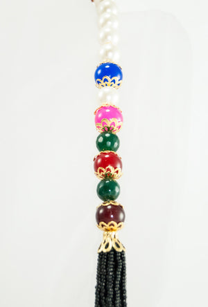 Kaandhal Necklace With Colorful Beads - Desi Royale