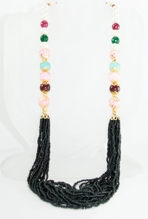 Omana Necklace With Colorful Beads - Desi Royale