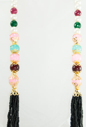 Omana Necklace With Colorful Beads - Desi Royale