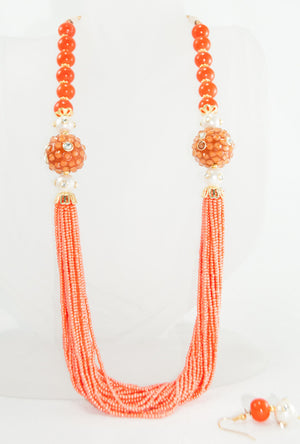 Ratnabali Necklace Set With Sterling Beads - Desi Royale