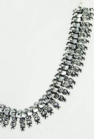 Sterling Silver Floral Necklace - Desi Royale