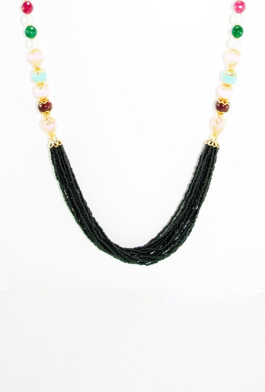 Omana Necklace With Colorful Beads - Desi Royale