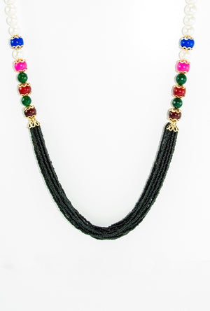 Kaandhal Necklace With Colorful Beads - Desi Royale