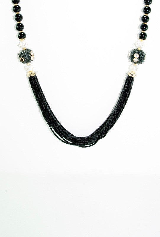 Bheema Necklace Set With Sterling Black Beads - Desi Royale