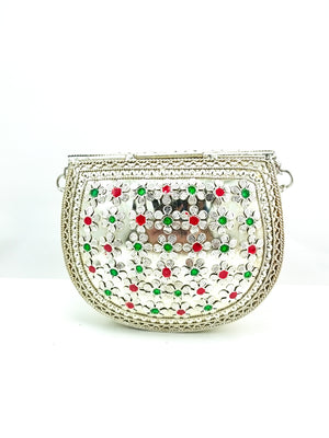 Silver Bohemian Clutch - Desi Royale