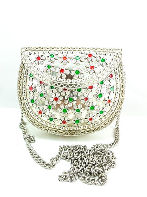 Silver Bohemian Clutch - Desi Royale