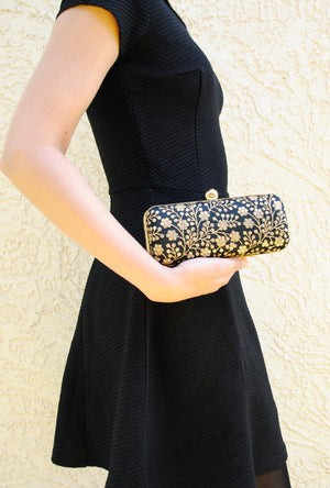 Black Hamida clutch - Desi Royale