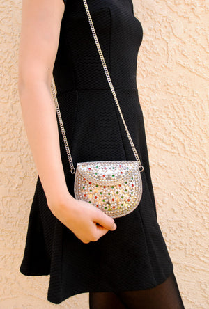 Silver Bohemian Clutch - Desi Royale