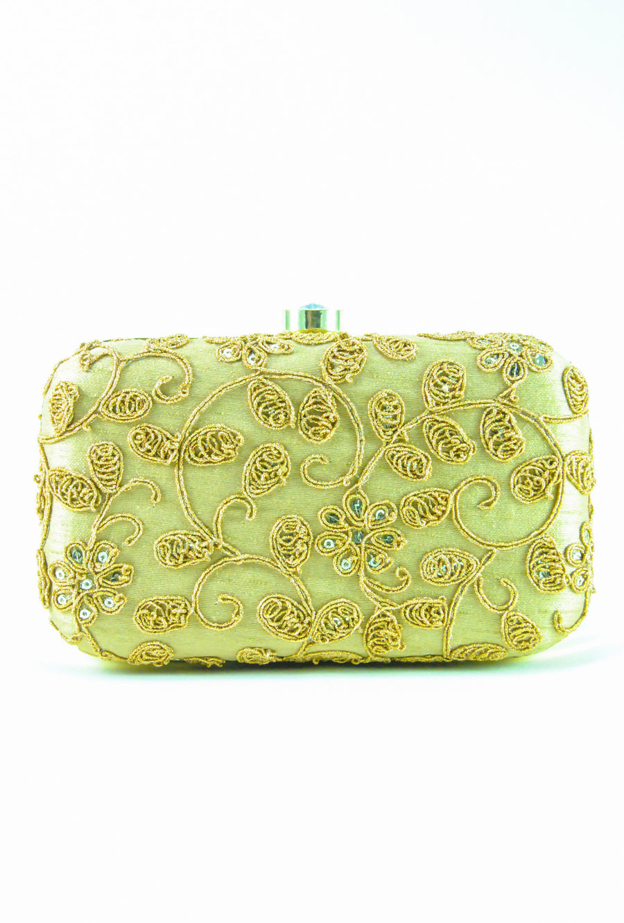 Gold Embroidered Clutch - Desi Royale