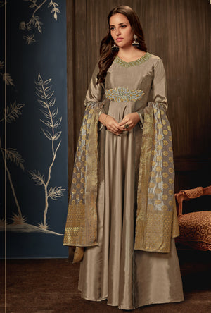 Copper Anarkali Suit - Desi Royale