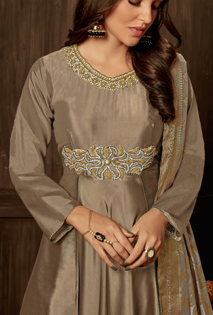 Copper Anarkali Suit - Desi Royale