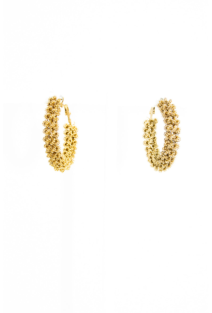 Gold twisted wire hoop earrings - Desi Royale