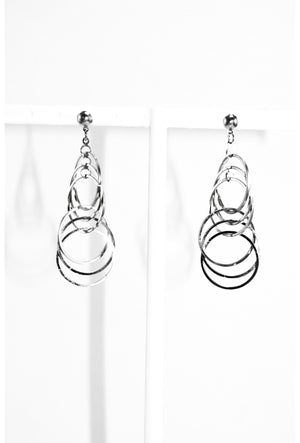 Silver multi circle link earrings - Desi Royale
