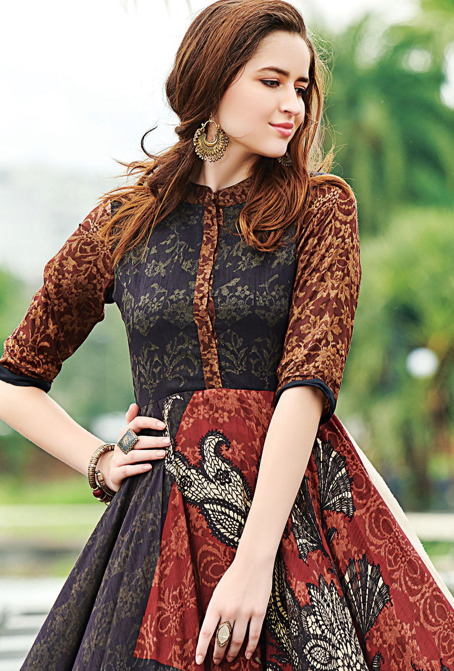 Multicolor Cotton Digital Print Dress - Desi Royale