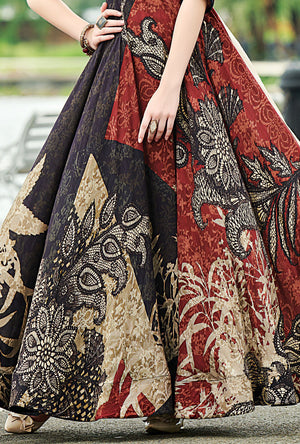 Multicolor Cotton Digital Print Dress - Desi Royale