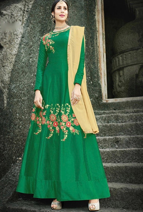 Green Designer Gown - Desi Royale