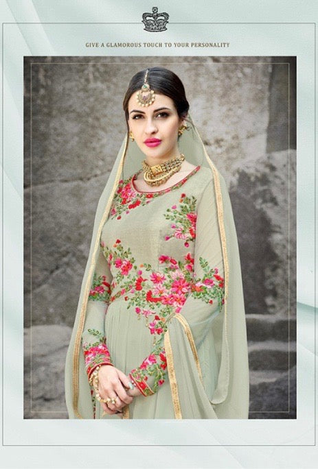 Sea Foam Green Designer Gown - Desi Royale