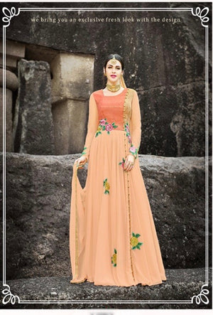 Peach Designer Gown - Desi Royale