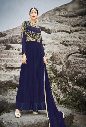 Blue Designer Gown - Desi Royale