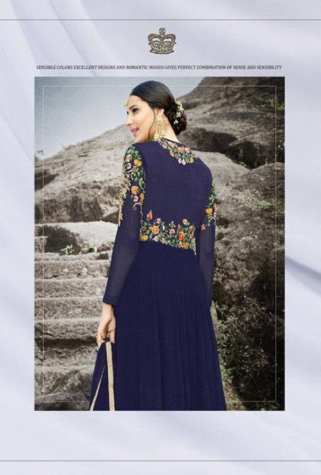Blue Designer Gown - Desi Royale