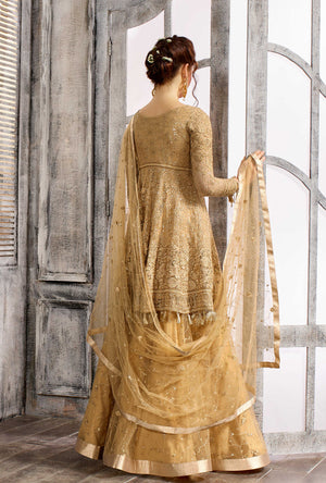 Bronze Anarkali Dress - Desi Royale