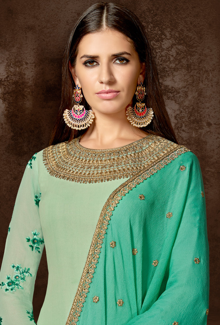 Green Designer Indian Suit - Desi Royale