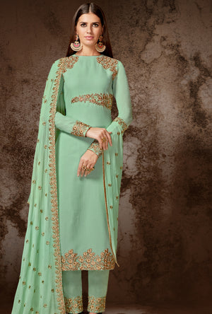 Green Designer Indian Suit - Desi Royale