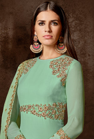 Green Designer Indian Suit - Desi Royale