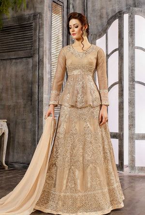 Cream Anarkali Dress - Desi Royale