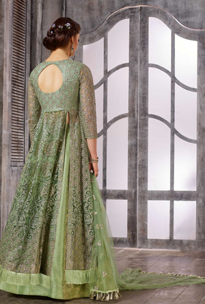 Green Anarkali Dress - Desi Royale