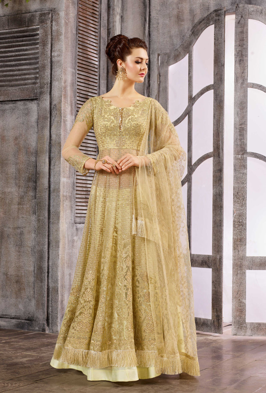 Golden Anarkali Dress Golden Anarkali Dress