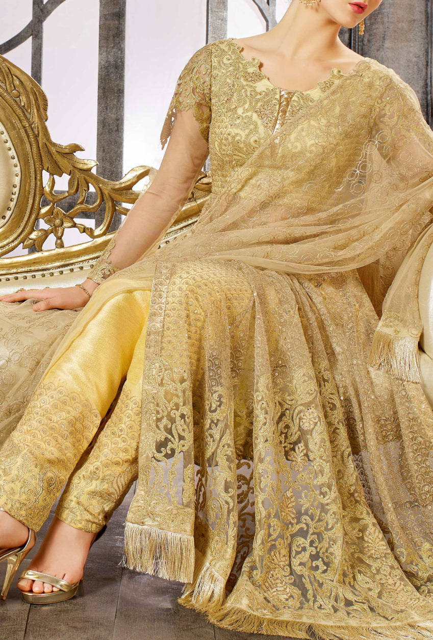Golden Anarkali Dress Golden Anarkali Dress
