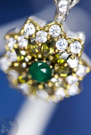 Emerald diamond Silver earrings - Desi Royale