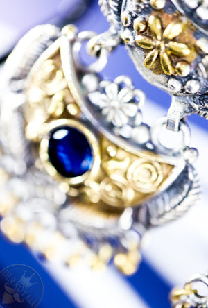 Ajanta Silver earrings with gemstones - Desi Royale