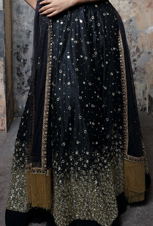 Black  Lehenga Set - Desi Royale