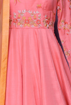 Peach Designer Party Wear Dress - Desi Royale