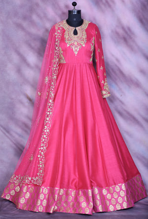 Pink Designer Party Wear Dress - Desi Royale