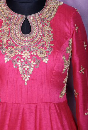 Pink Designer Party Wear Dress - Desi Royale