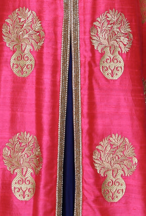 Pink And Blue Designer Sharara - Desi Royale