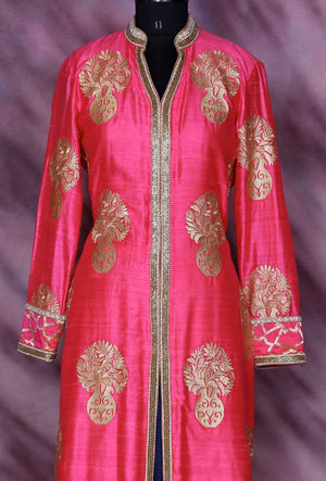 Pink And Blue Designer Sharara - Desi Royale